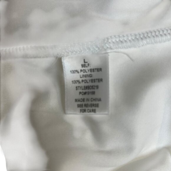 BaeVely White Polyester Chiffon Overlay Babydoll Dress Size L - Picture 7 of 7